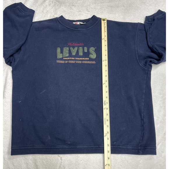 Vintage Levi's Jeans Blue Embroidered Women's Crewneck Sweatshirt Size Large - Picture 8 of 10